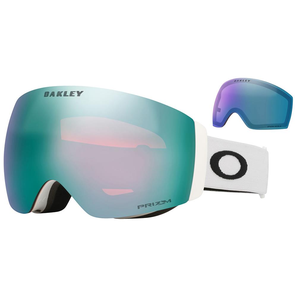 Oakley Flight Deck Pro M Goggles Matte White - Prizm Sapphire + Prizm Iced Lens