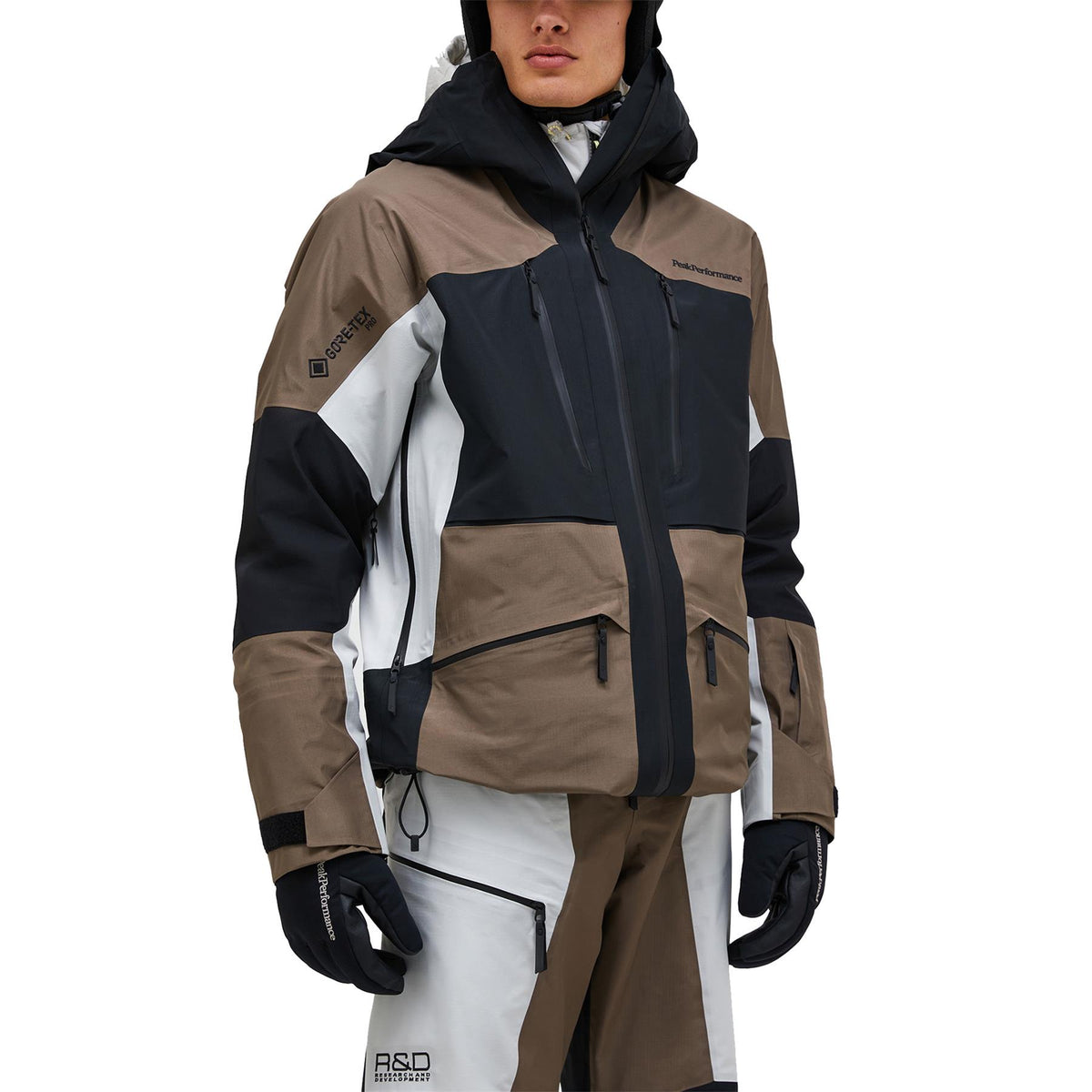 Peak Performance Mens Vertical Gore-Tex Pro Jacket Off Black /Terrain Tan