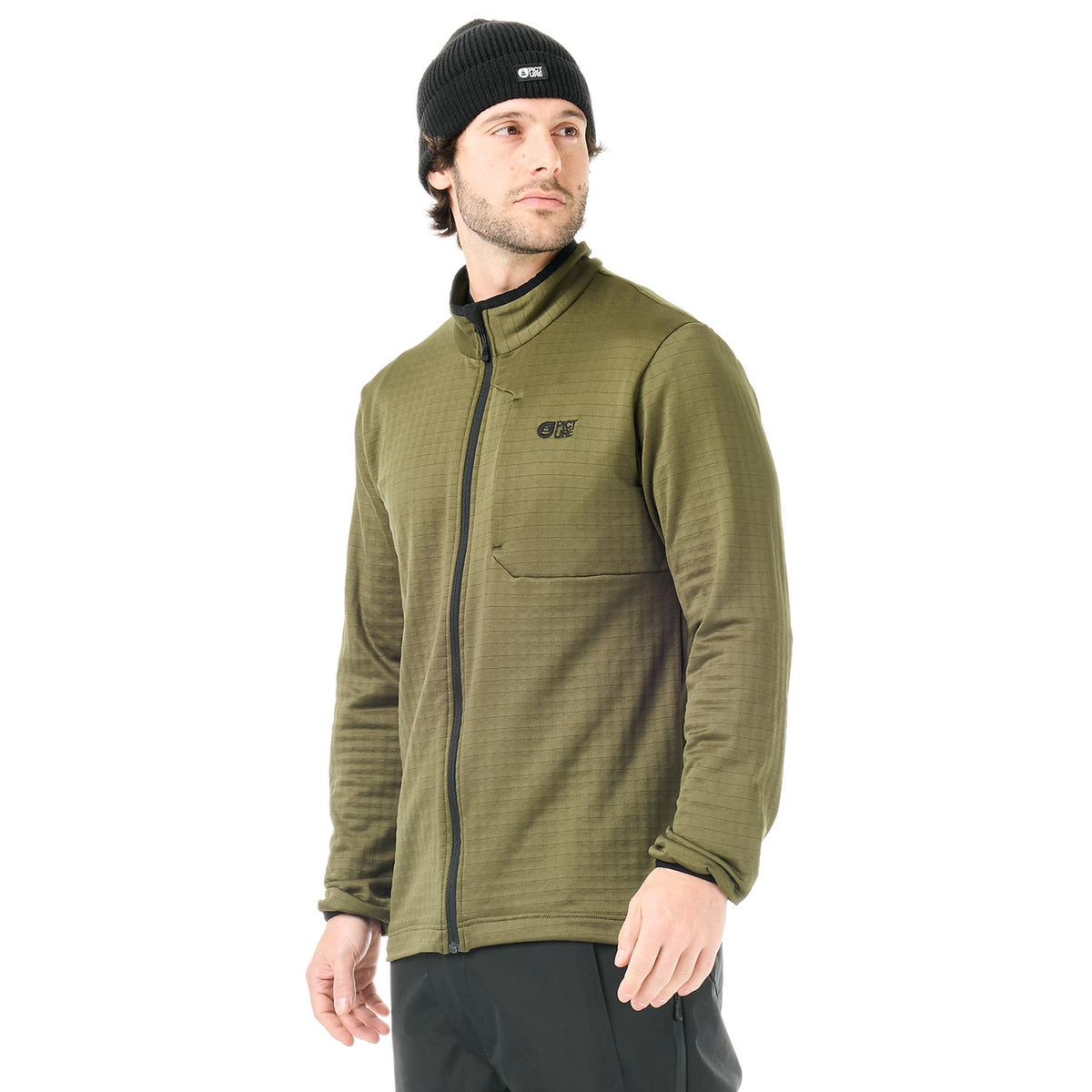 Picture Mens Bake Grid FZ Fleece Jacket Tobacco