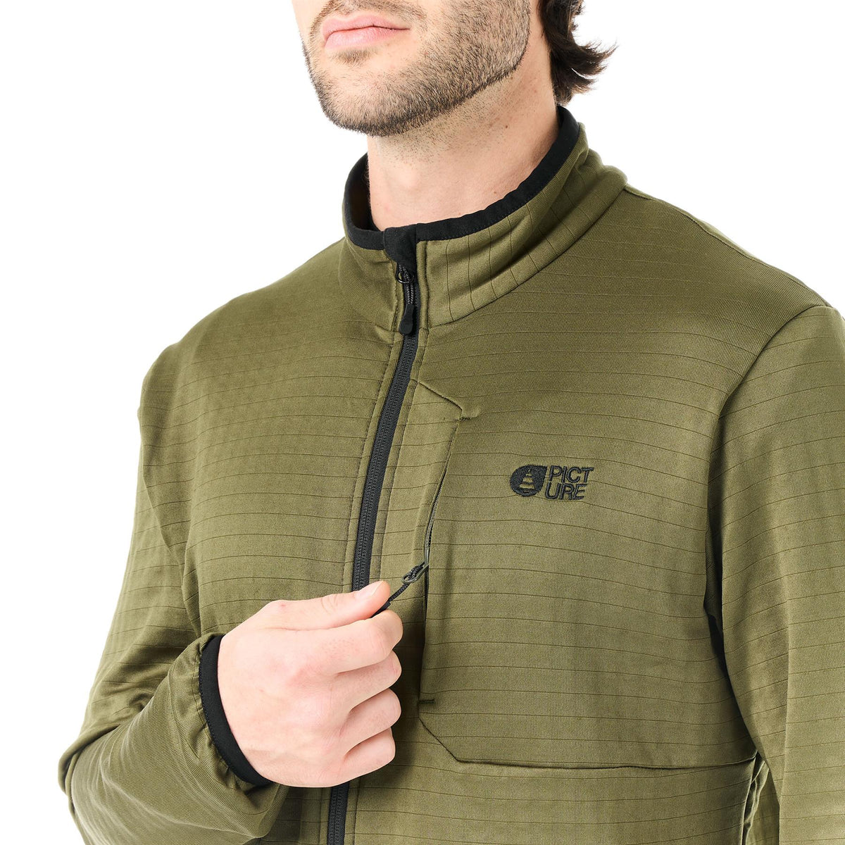 Picture Mens Bake Grid FZ Fleece Jacket Tobacco