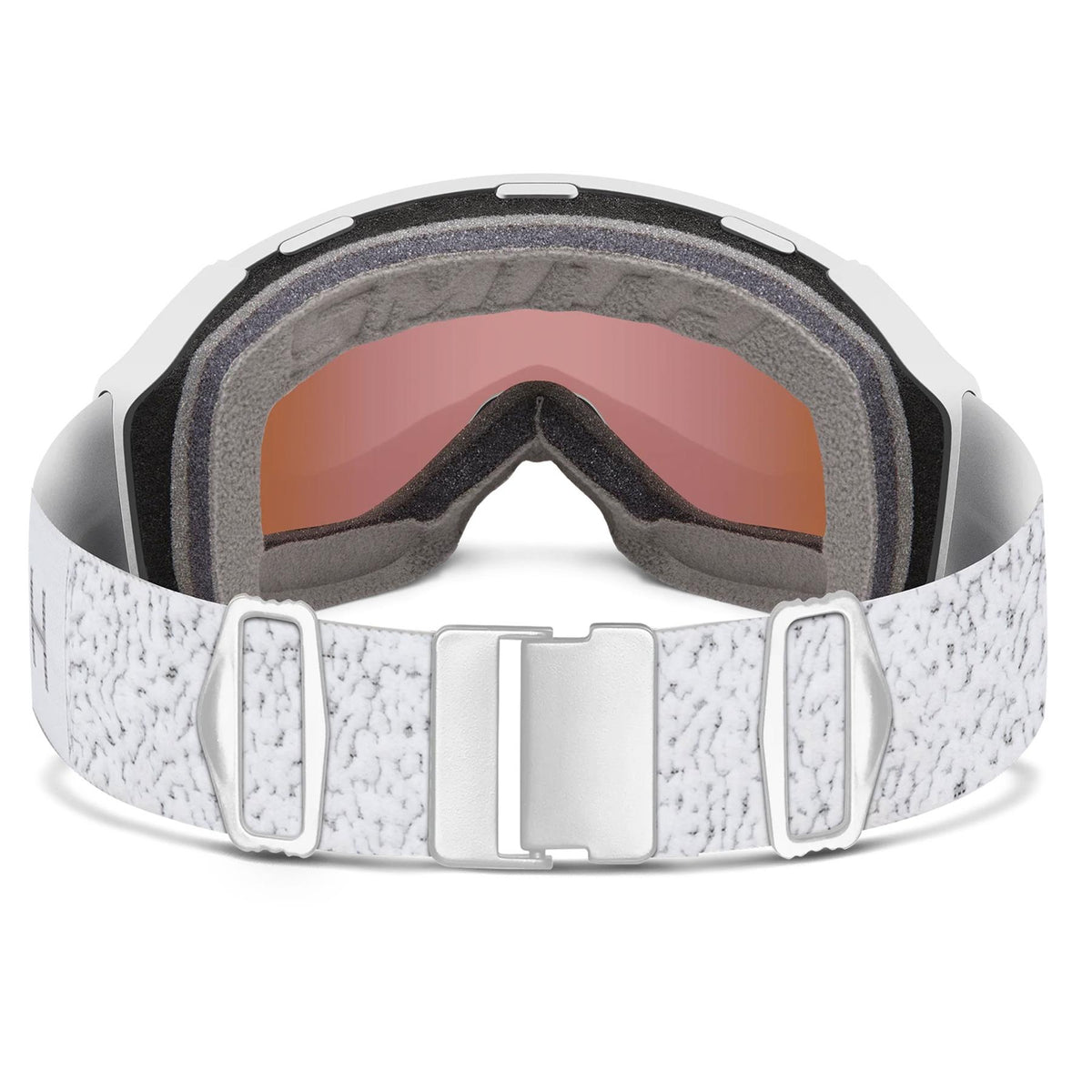 Smith 4D MAG S Goggles White Chunky Knit - Chromapop Everyday Rose Gold Mirror + Spare Lens