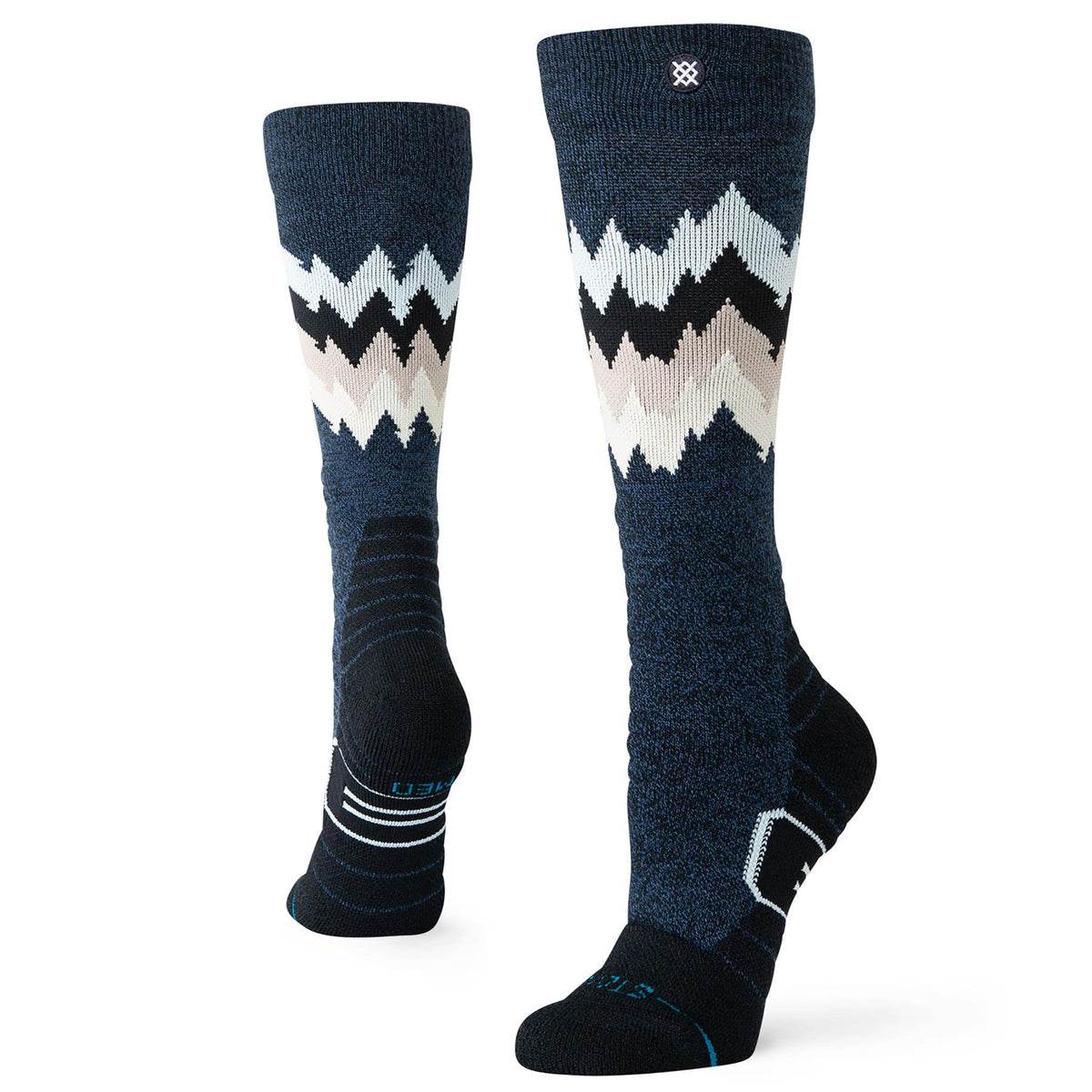 Stance Womens Thompson Mid Merino Wool Ski + Snowboard Socks Black / Heather