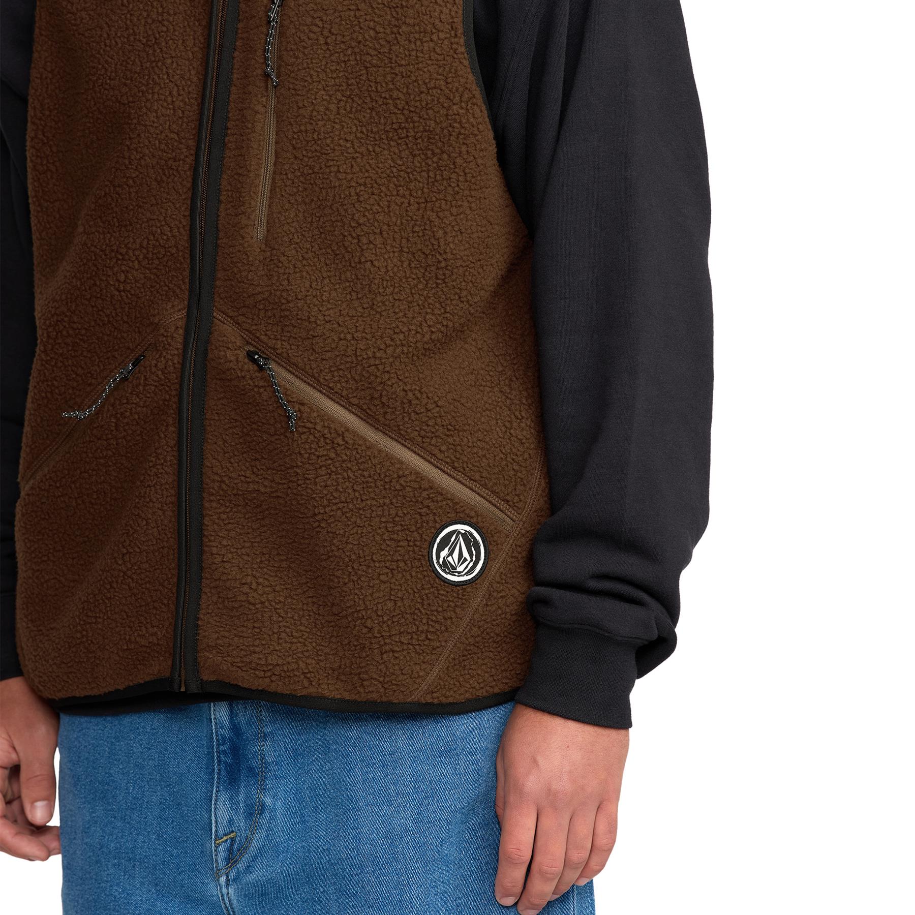 Volcom Mens Snowdrift Vest Brown