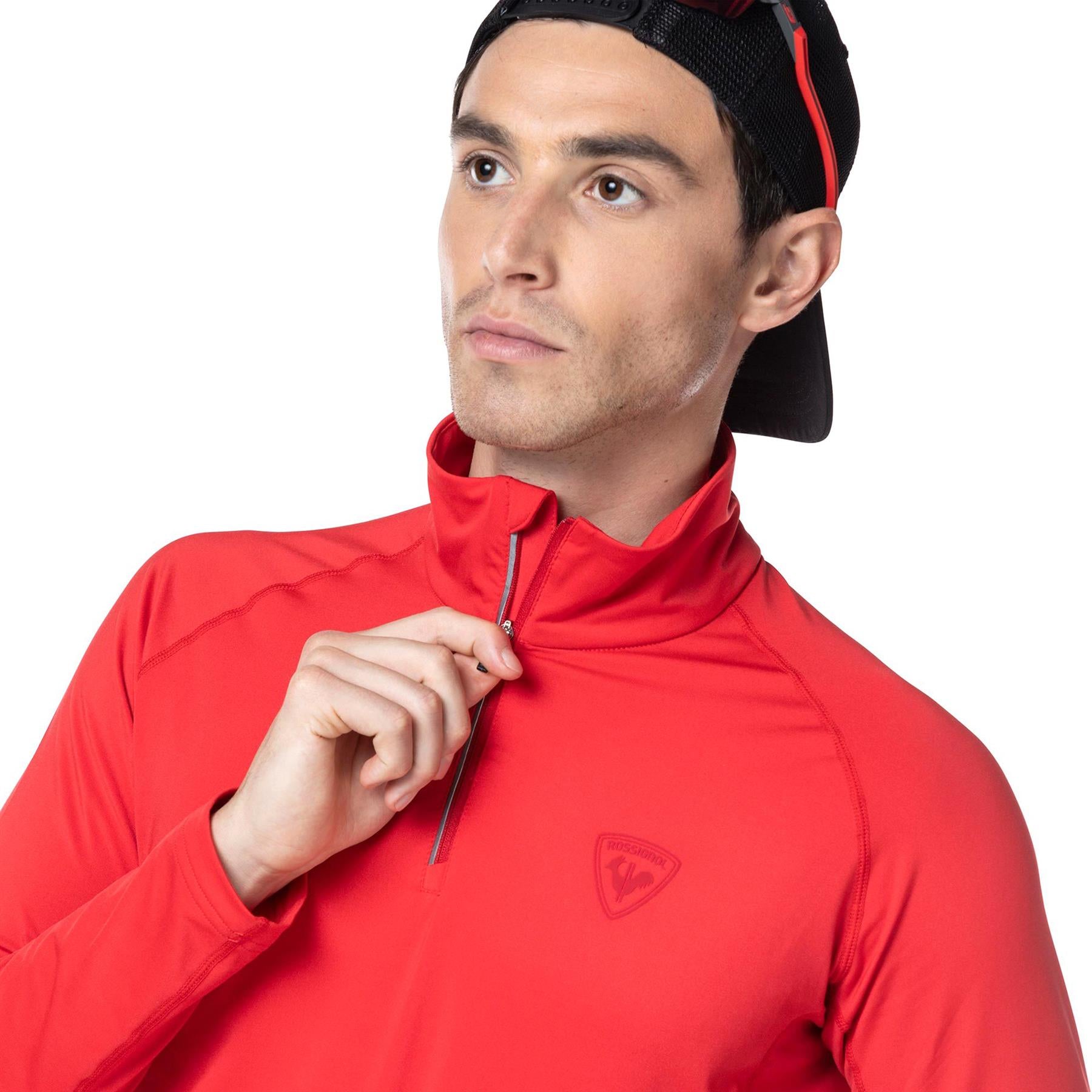 Rossignol Mens Classique 1/2 Zip Top Sports Red