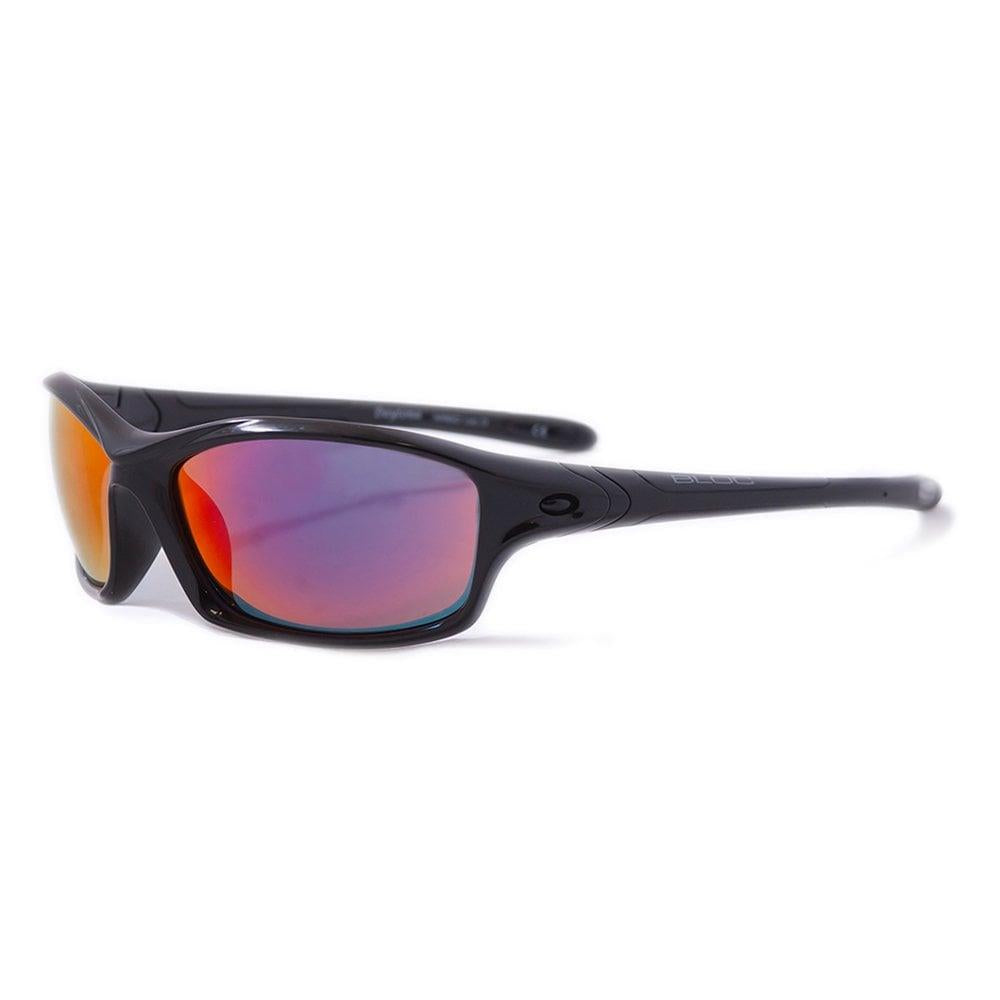 Bloc Daytona Sunglasses Shiny Black - Red Mirror Lens