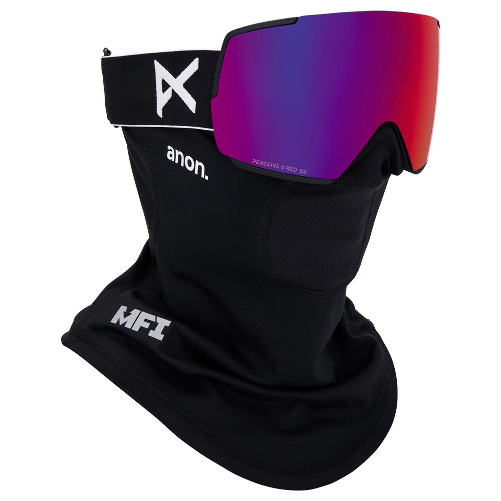 Anon M5 MFI Goggles Black - Perceive Sunny Red + Cloudy Burst Lens + Face Mask