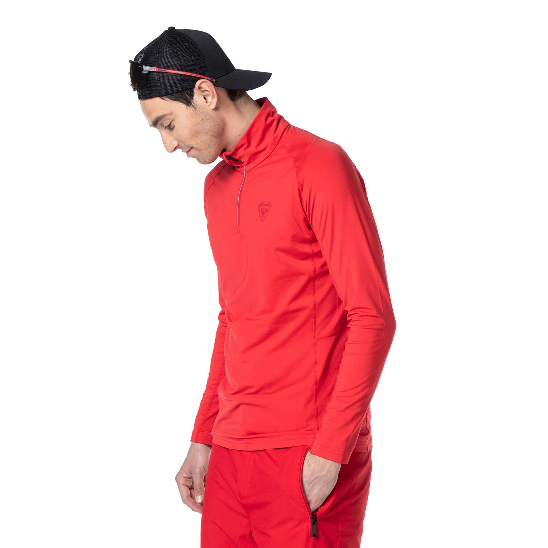 Rossignol Mens Classique 1/2 Zip Top Sports Red