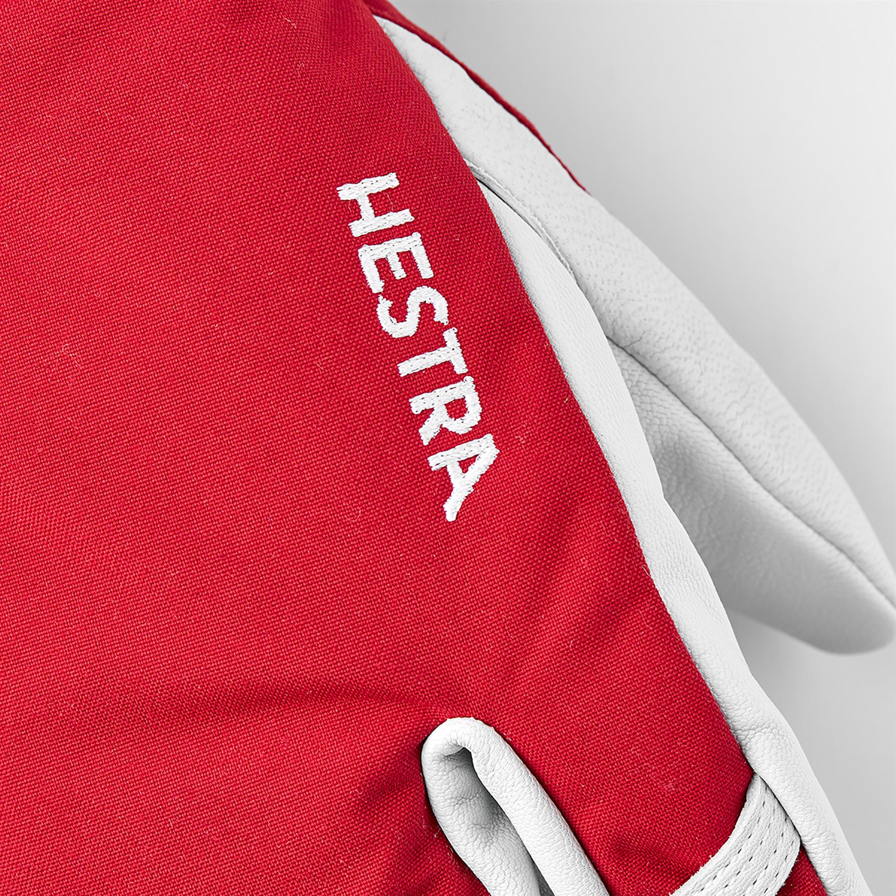Hestra Army Leather Heli Ski 3-Finger Mitts Red