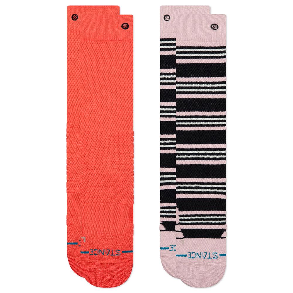 Stance Womens Trailblazer Poly Ski & Snowboard Socks Coral - 2 Pack