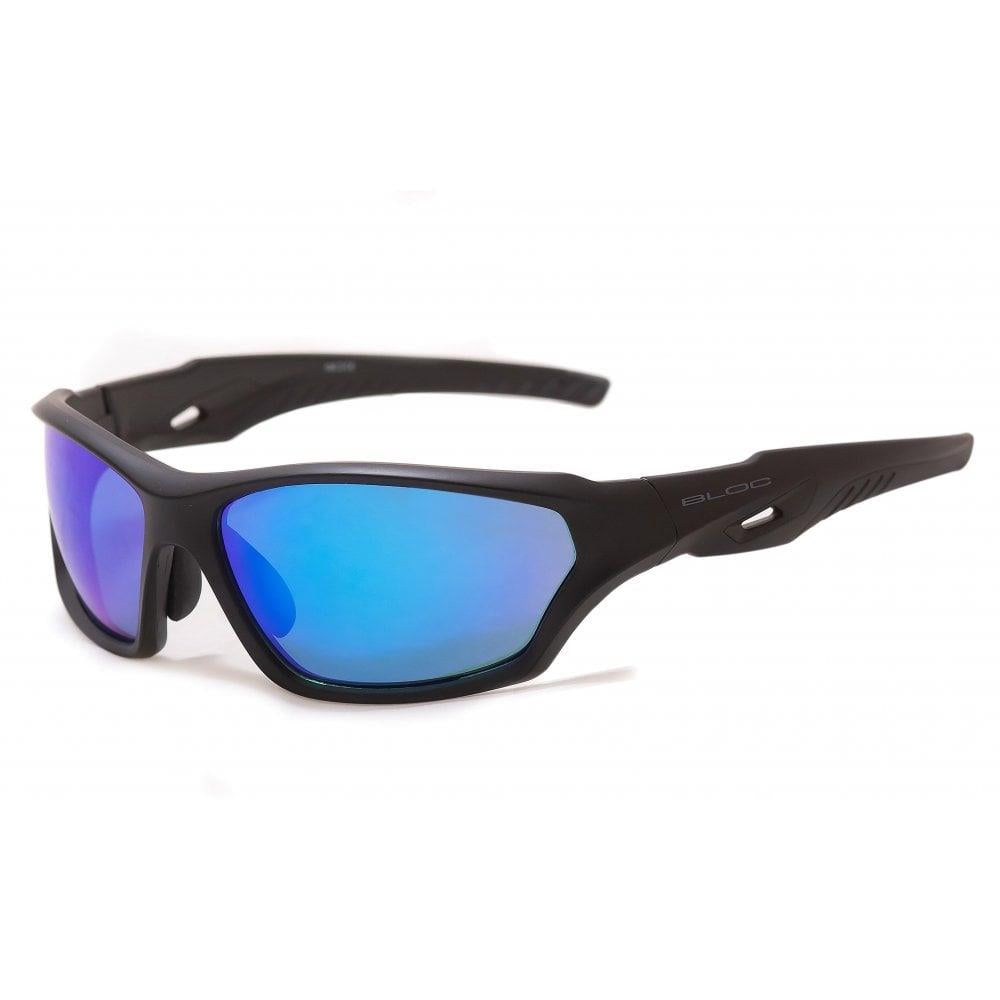 Bloc Beck Sunglasses Matt Black - Blue Mirror Lens
