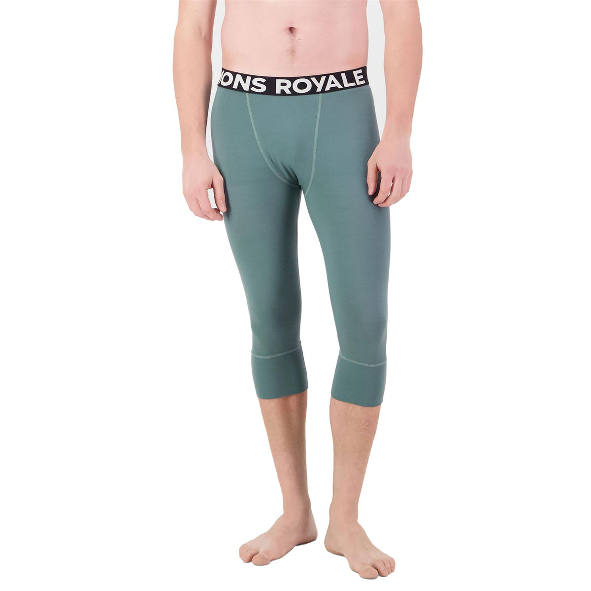 Mons Royale Mens Cascade Merino Base Layer 3/4 Leggings Burnt Sage