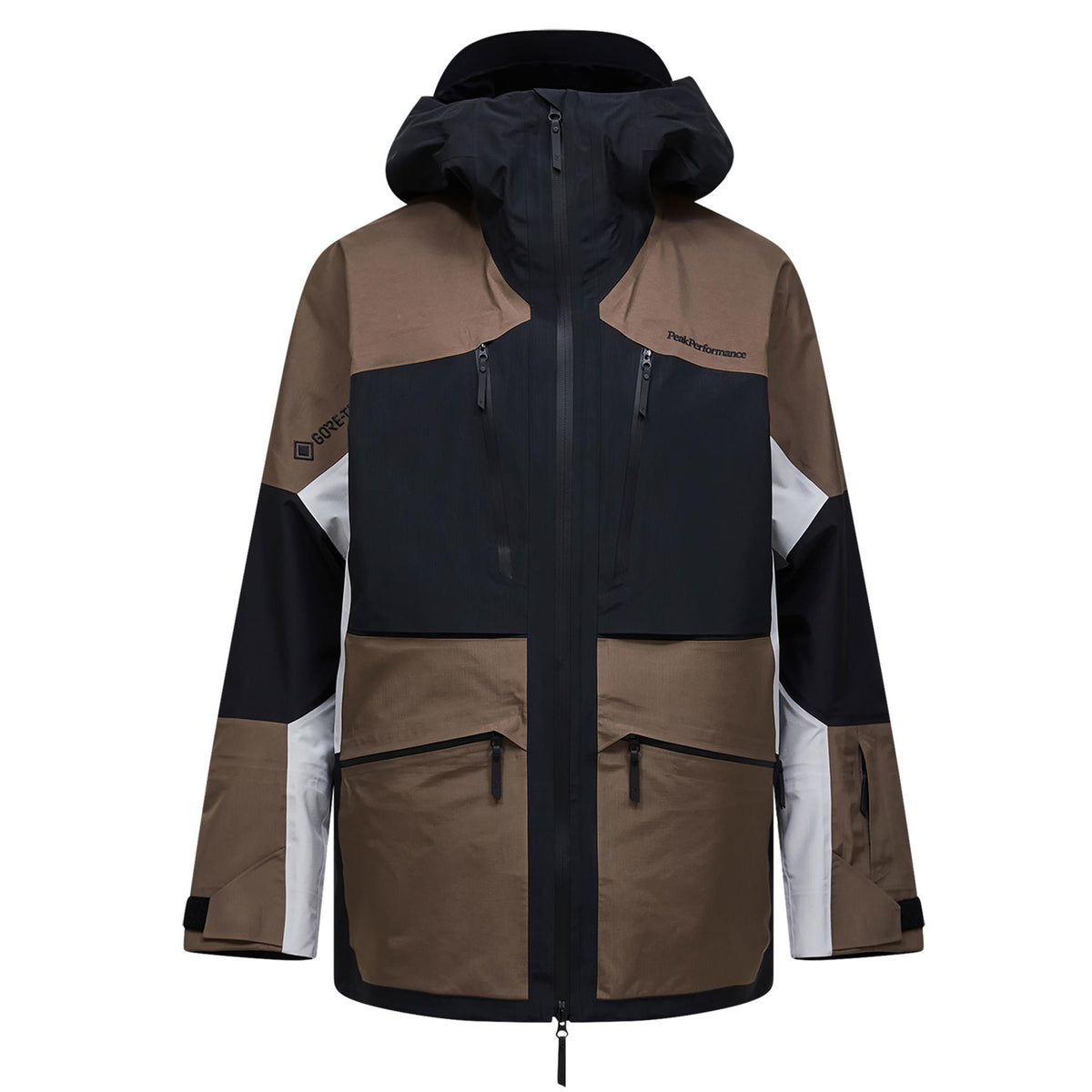Peak Performance Mens Vertical Gore-Tex Pro Jacket Off Black /Terrain Tan