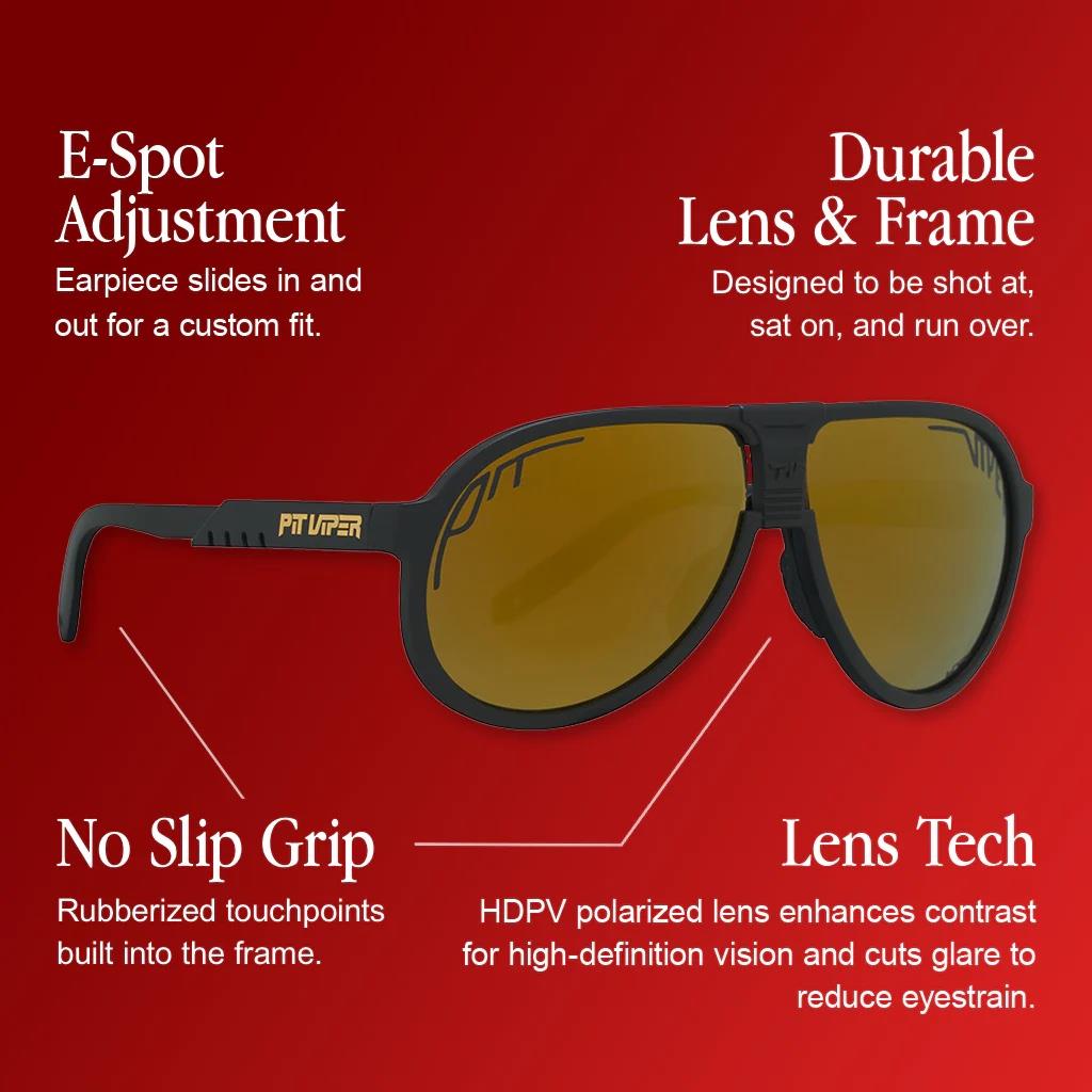 Pit Viper The Landlocked Jethawk Sunglasses - HDPV Polarized Gold Lens