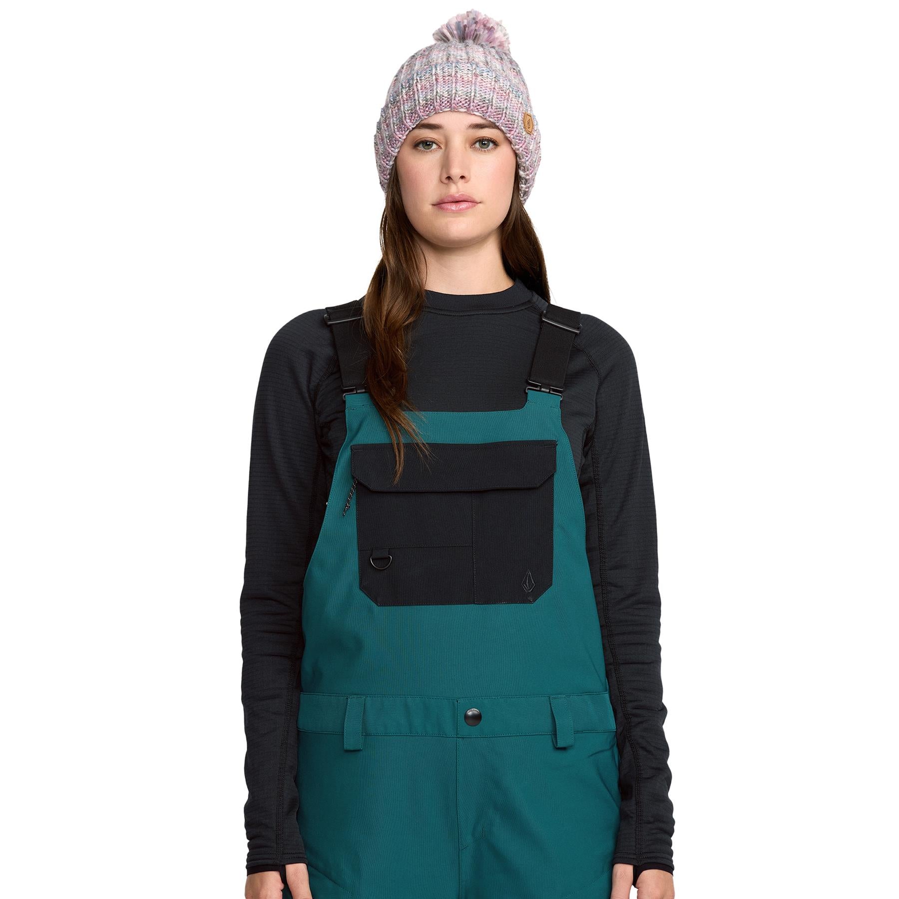 Volcom Creston 3D Stretch Womens Bib Overall Pants Atlantic Deep