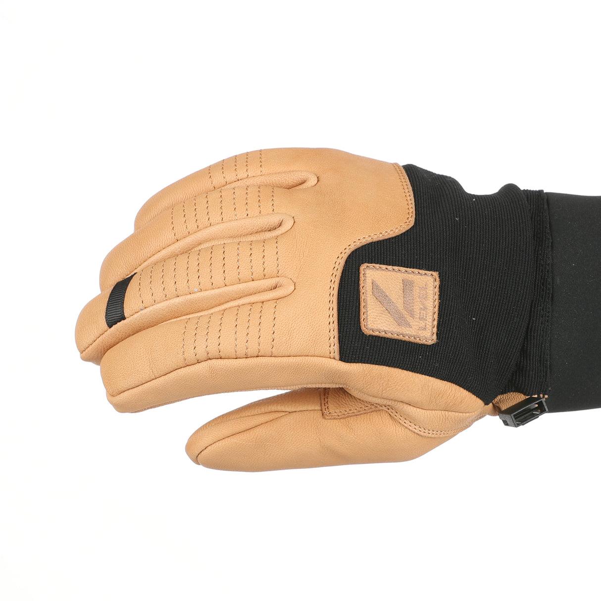 Level Roadster Mens Leather Gloves Beige