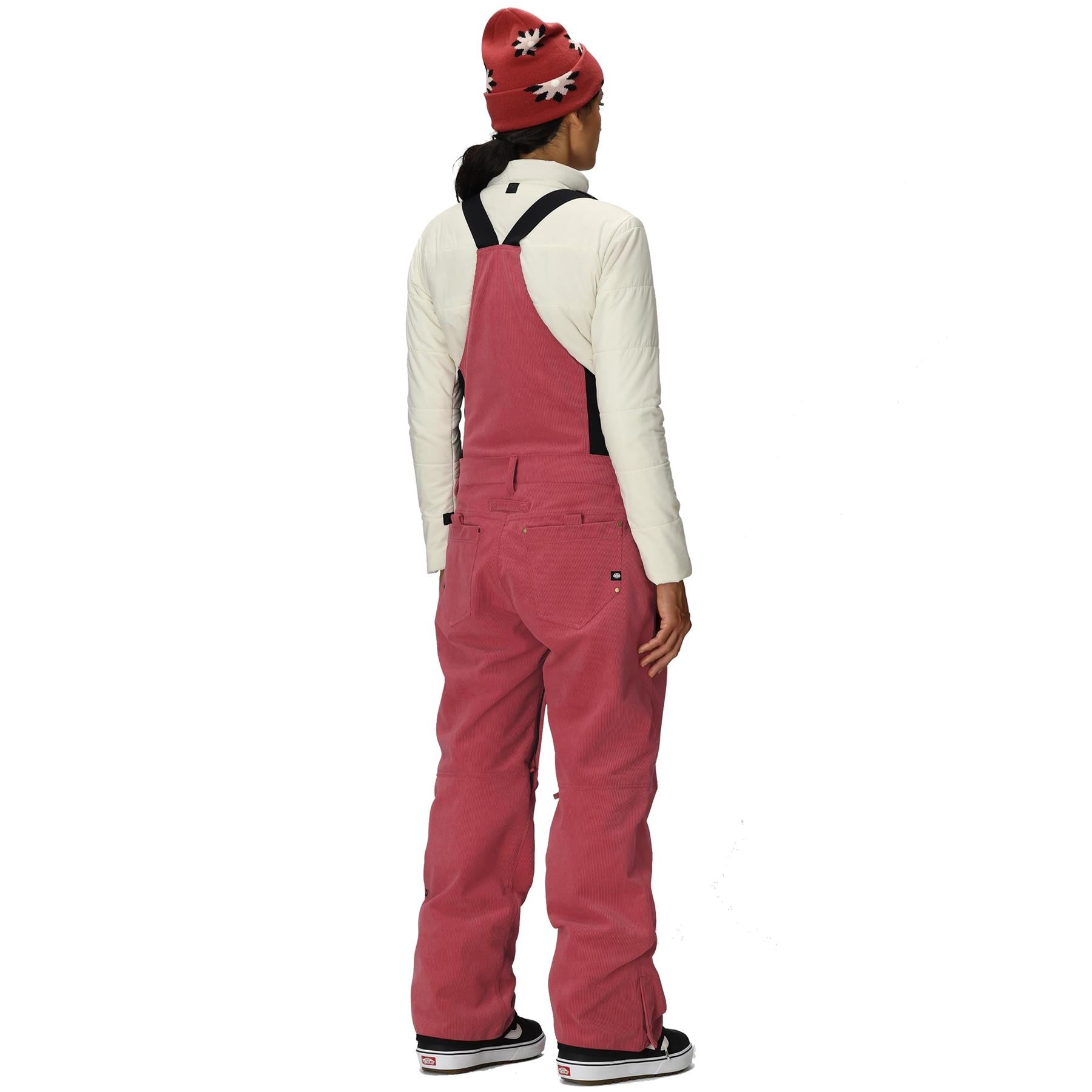 686 Womens Black Magic Insulated Bib Pants Rosewood Corduroy