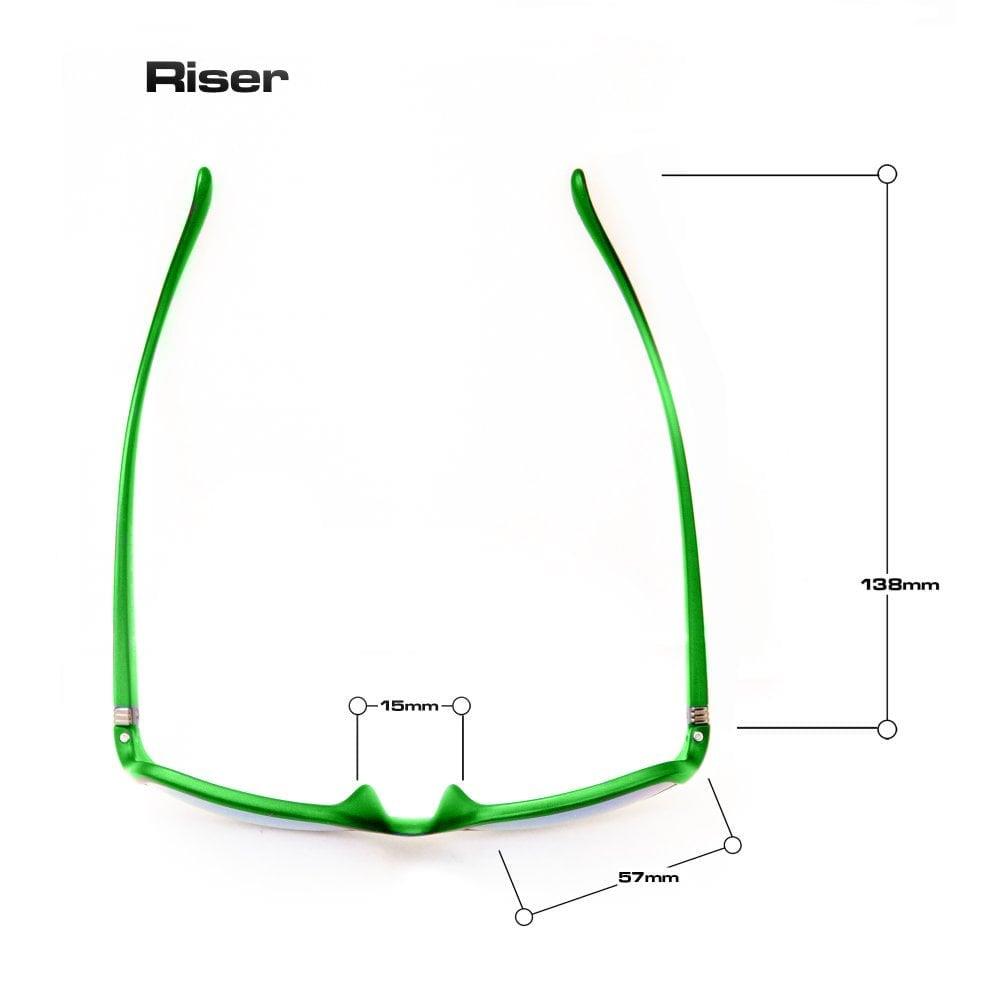 Bloc Riser Sunglasses Matt Black/Green - Green Mirror Lens