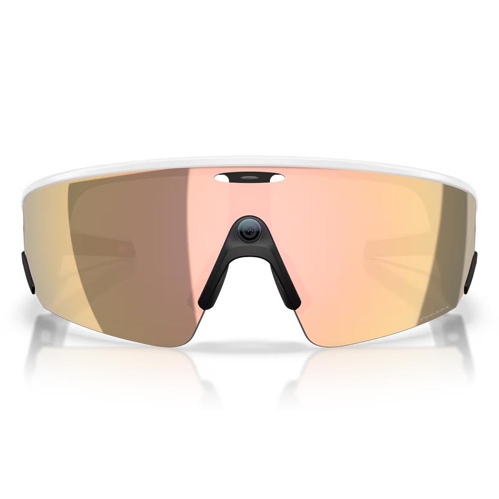 Oakley Meta Vanguard AI Sunglasses White - Prizm Rose Gold Lenses