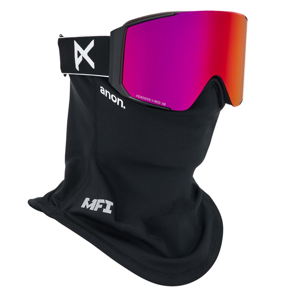 Anon Sync MFI Goggles Black - Perceive Sunny Red + Cloudy Burst Lens + Face Mask