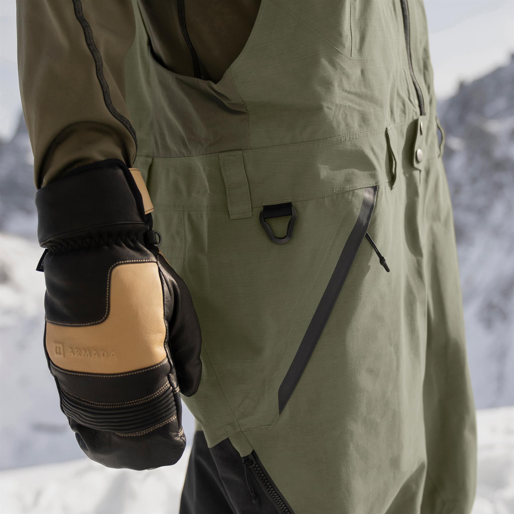 Armada Emmons 3L Mens Bib Pants Olive/Black