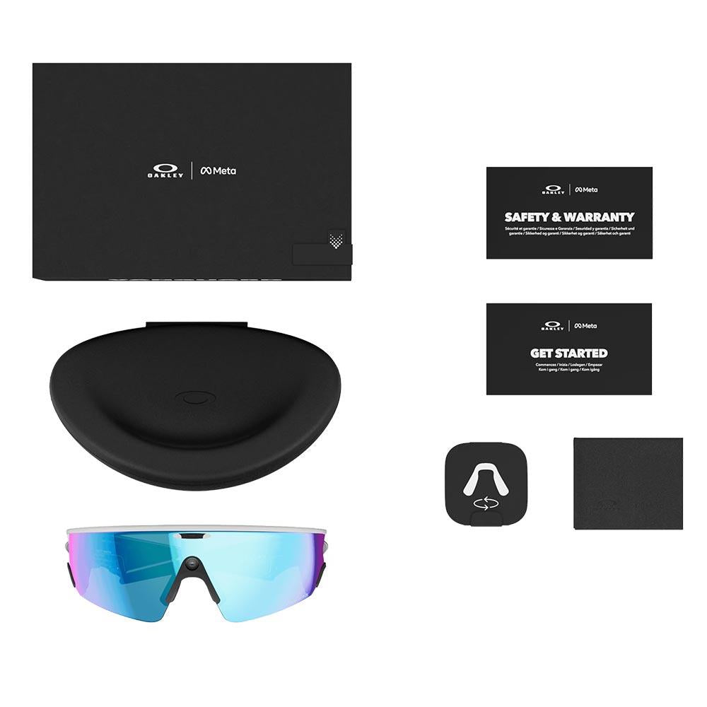 Oakley Meta Vanguard AI Sunglasses White - Prizm Sapphire Lenses