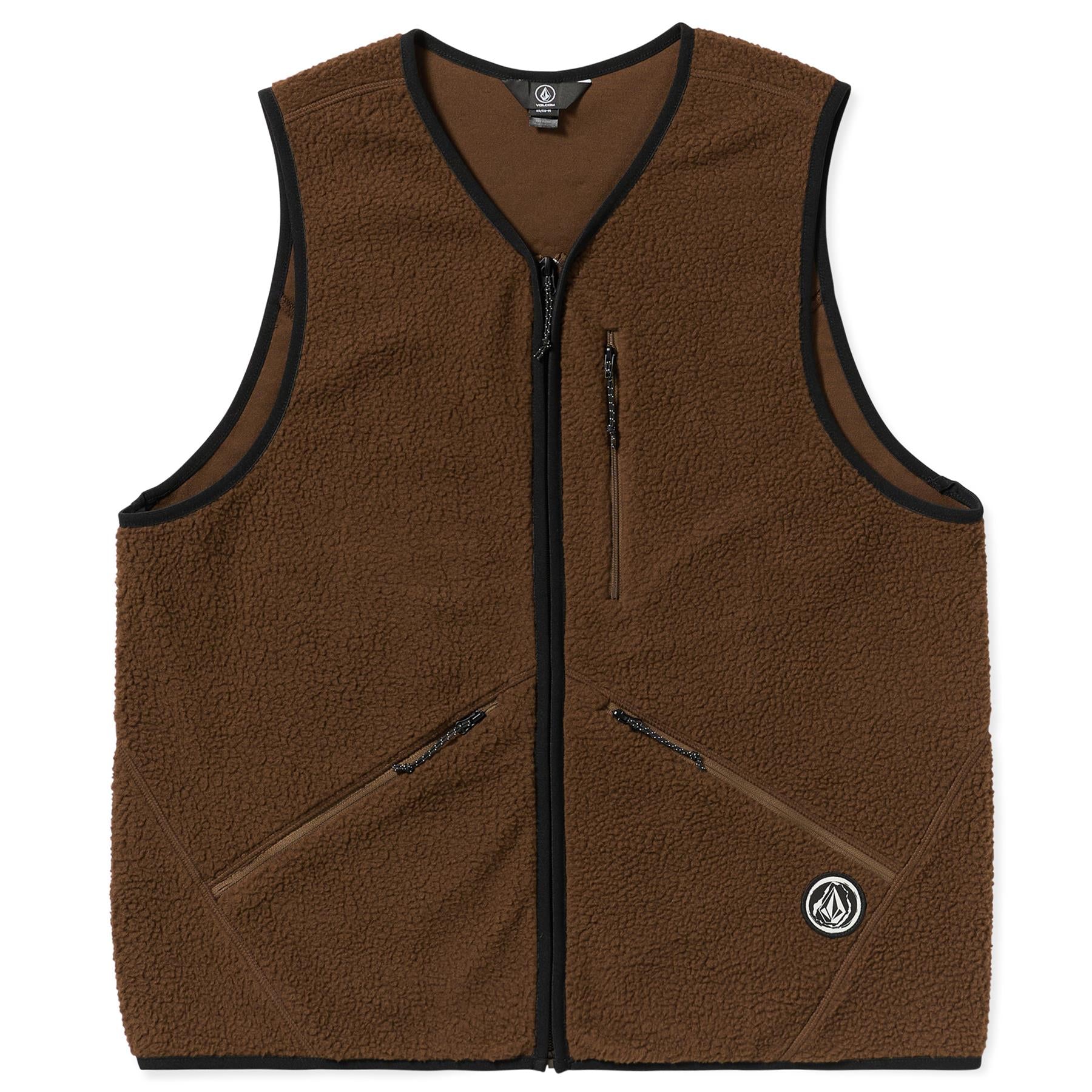 Volcom Mens Snowdrift Vest Brown