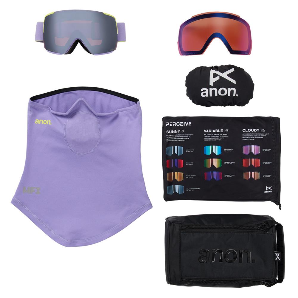 Anon M5S MFI Goggles Hyper Lilac - Perceive Sunny Onyx + Variable Violet Lens + Face Mask