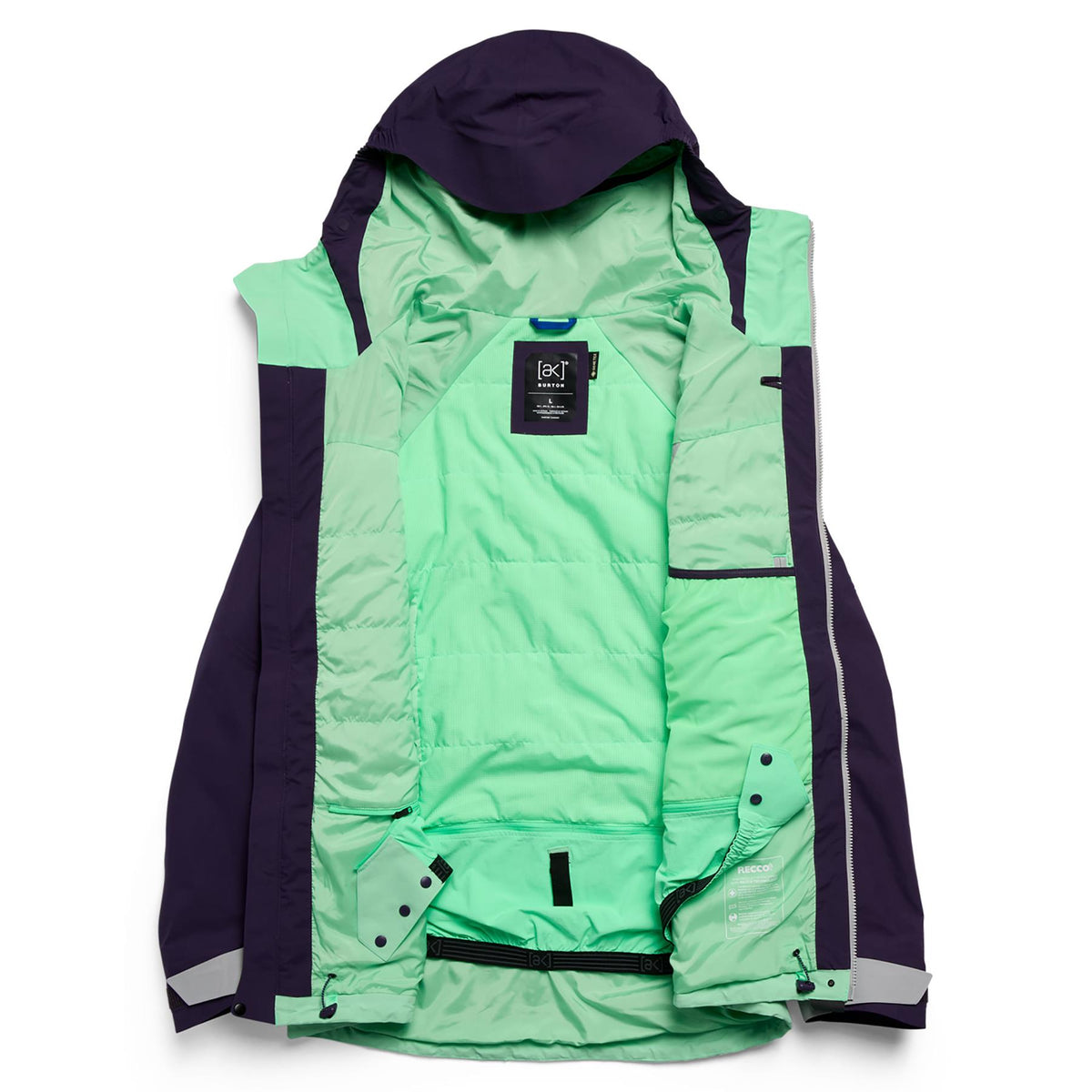 Burton [ak] Swash Insulated GORE-TEX 2L Mens Jacket Nightshade Purple/Apparition Gray/Green