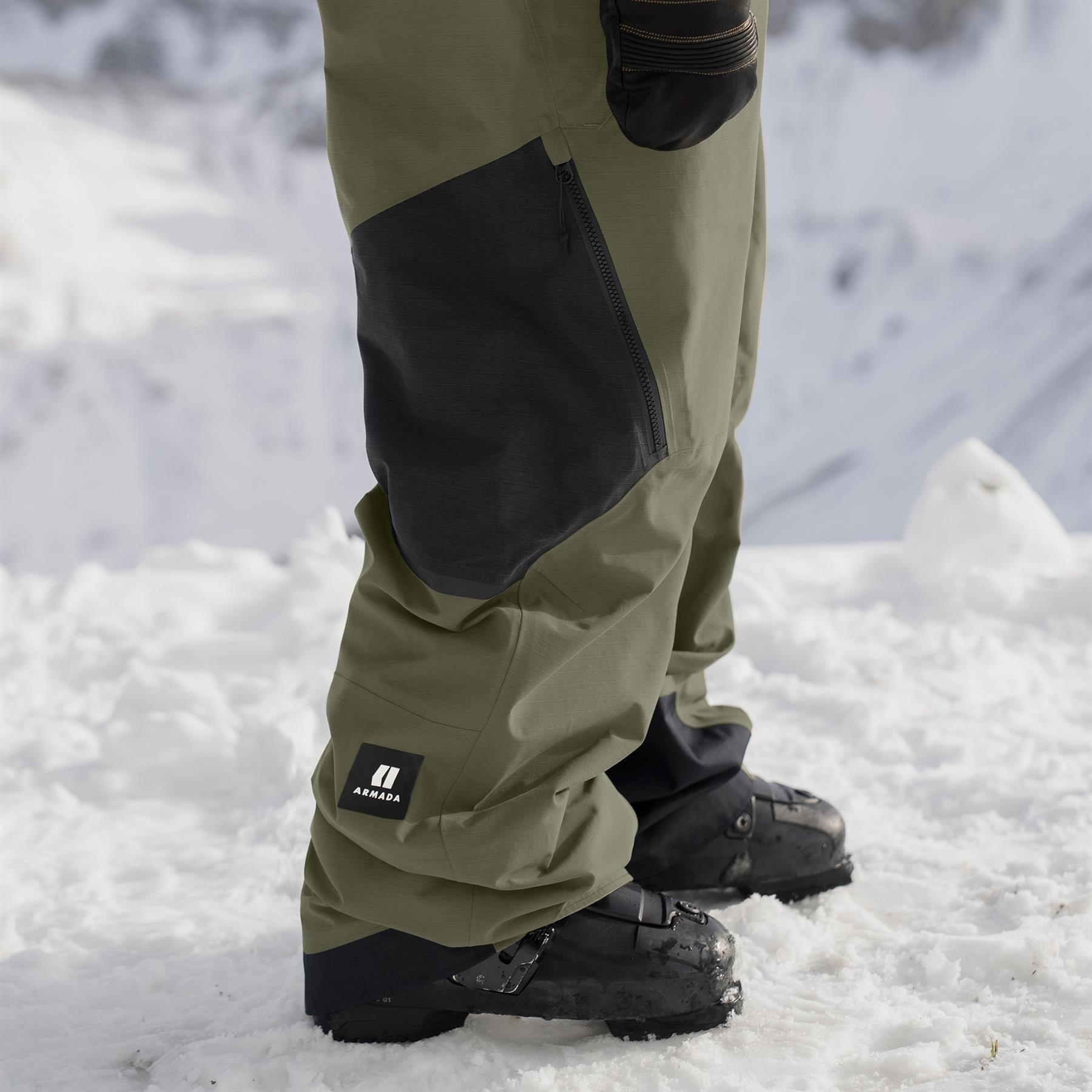 Armada Emmons 3L Mens Bib Pants Olive/Black