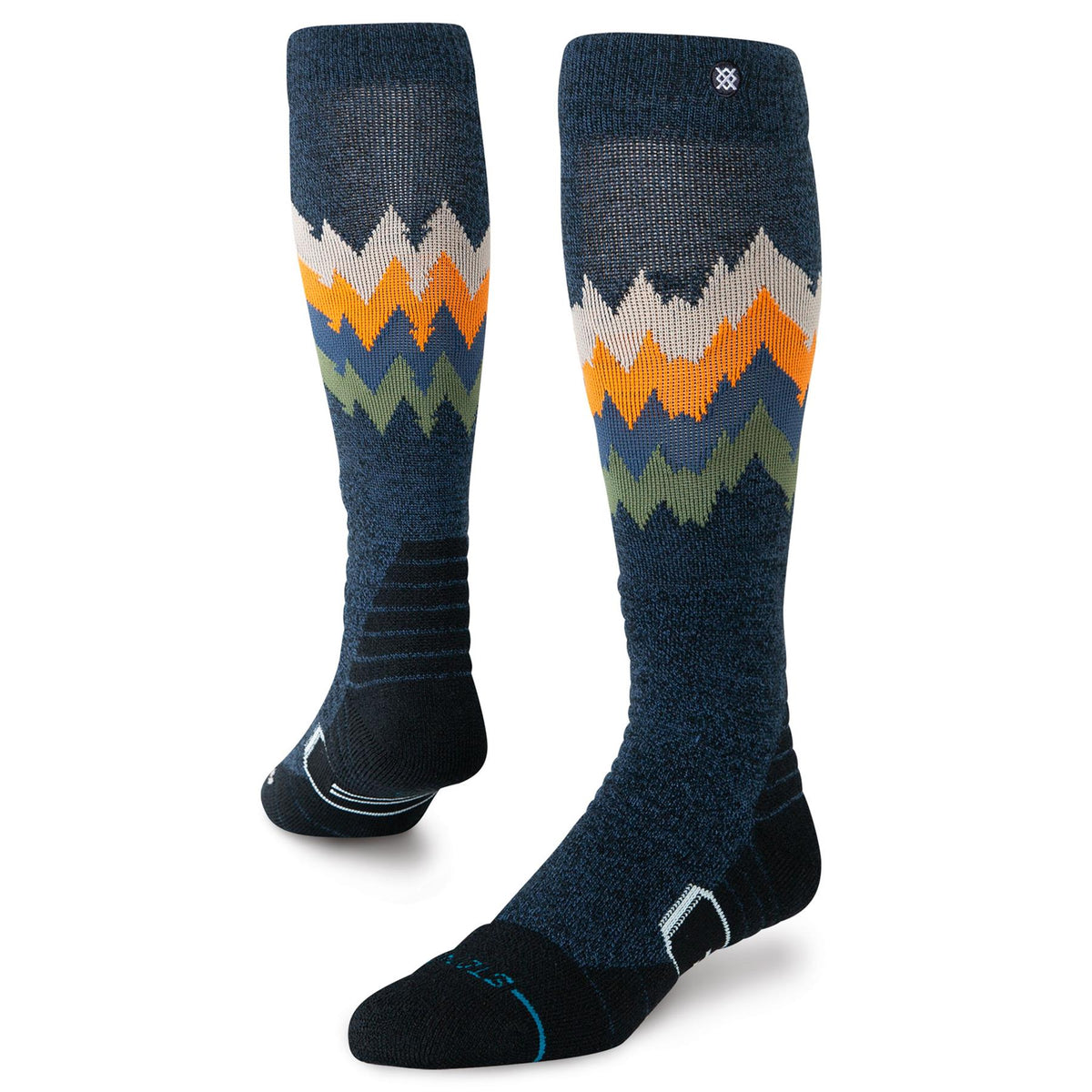 Stance Thompson Mid Merino Wool Ski + Snowboard Socks Navy / Heather