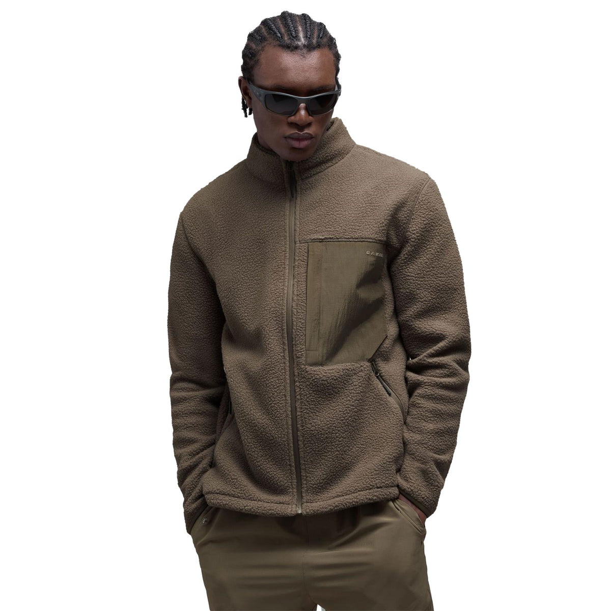 Oakley Snowdrift Mountain Fire Sherpa Mens Fleece Jacket Deep Olive