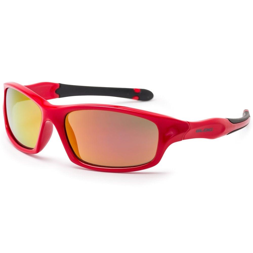 Bloc Spider Junior Sunglasses Shiny Red - Red Mirror Lens