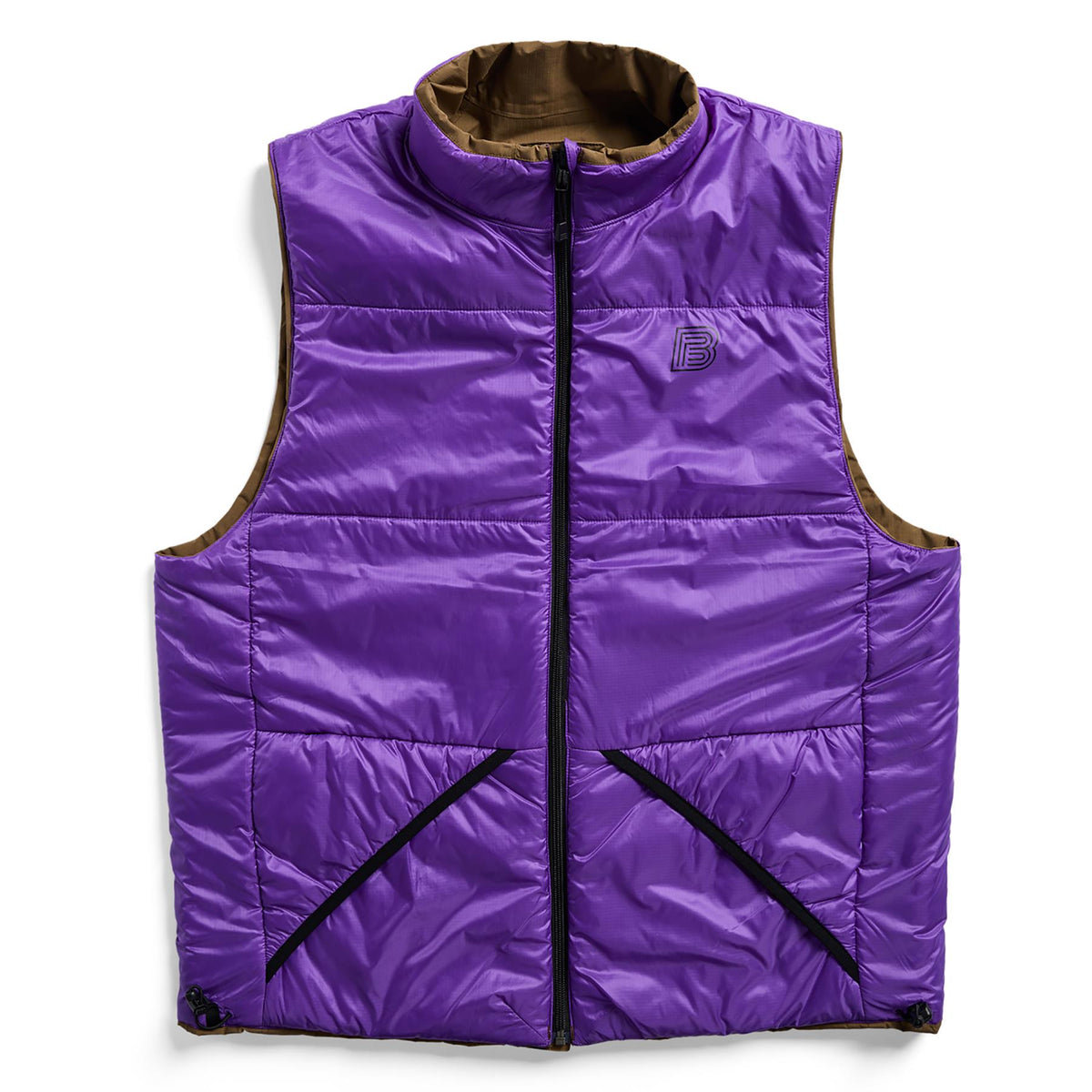 Burton Zeb Reversible Insulated Mens Vest Earth Ship Brown