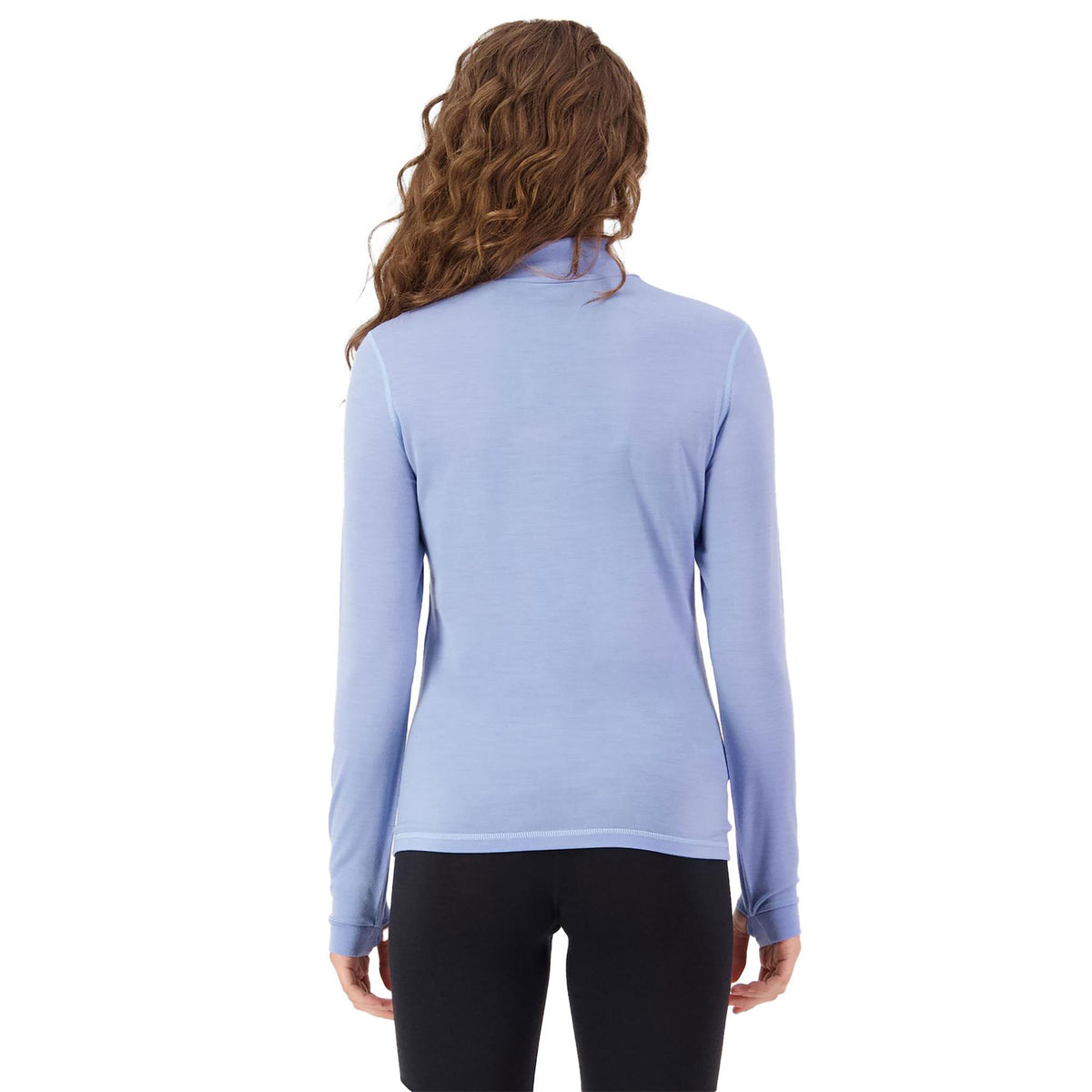 Mons Royale Womens Cascade Merino Base Layer Mock Neck LS Top Black Moonstone