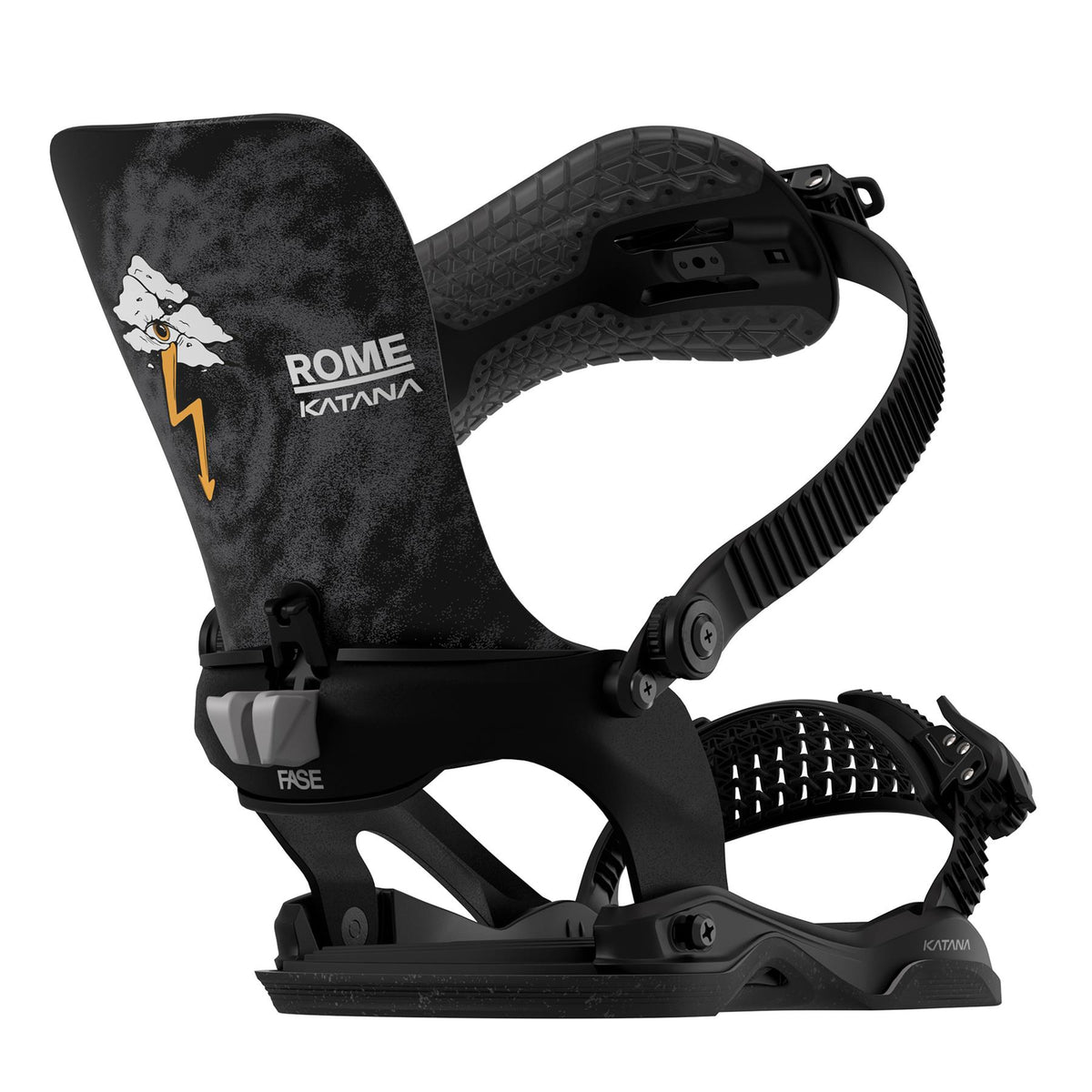 Rome Katana AsymWrap Fase Pro Mens Snowboard Bindings Black 2027