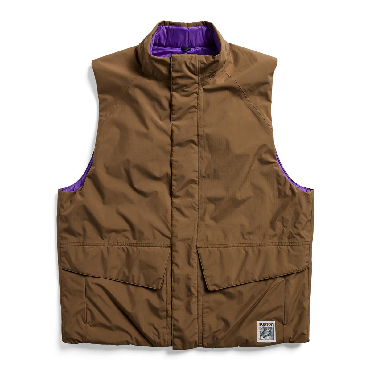 Burton Zeb Reversible Insulated Mens Vest Earth Ship Brown