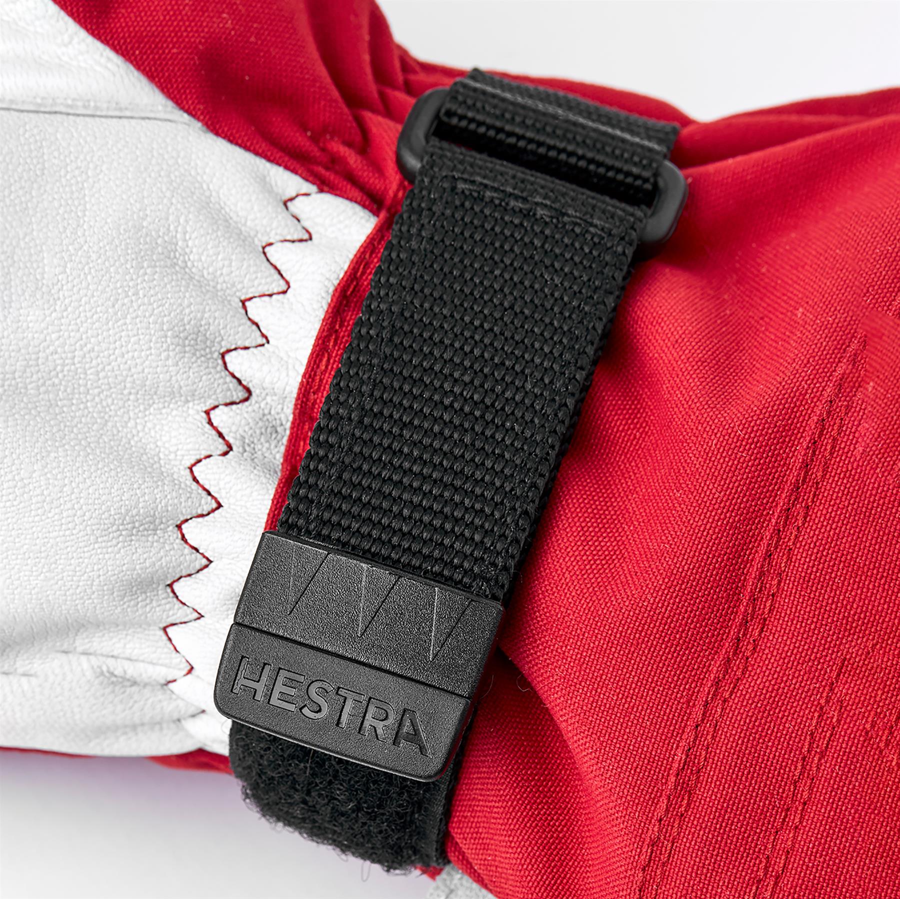 Hestra Army Leather Heli Ski 3-Finger Mitts Red