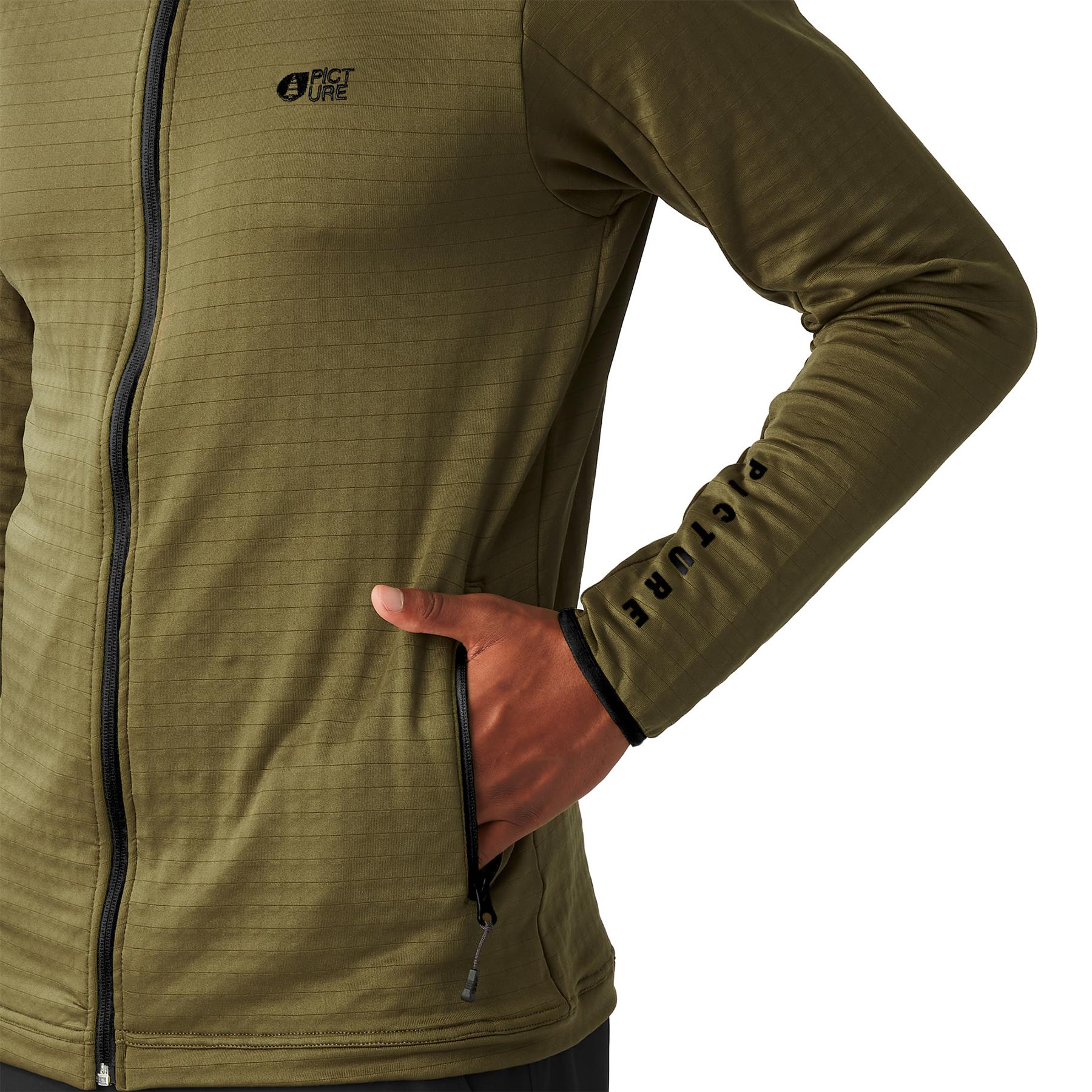 Picture Bake Grid FZ Mens Hooded Fleece Tobacco