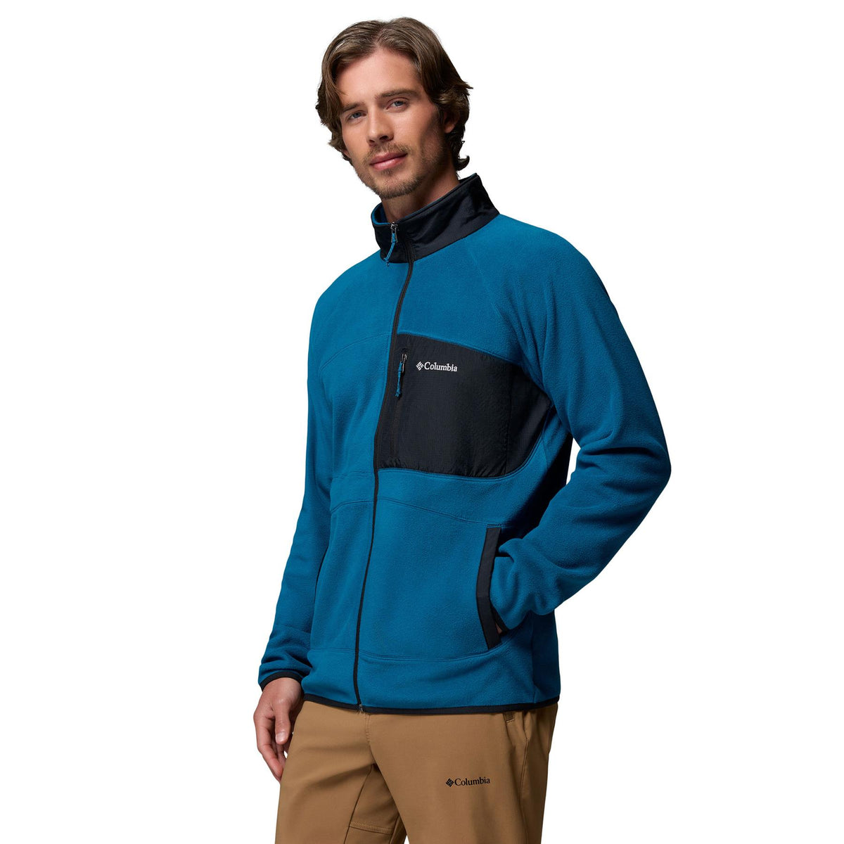 Columbia Fast Trek Overlay Full Zip Mens Fleece Phoenix Blue / Black
