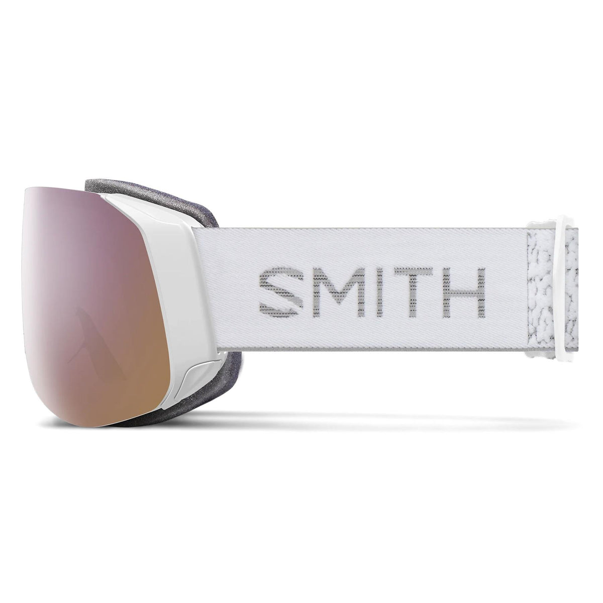 Smith 4D MAG S Goggles White Chunky Knit - Chromapop Everyday Rose Gold Mirror + Spare Lens