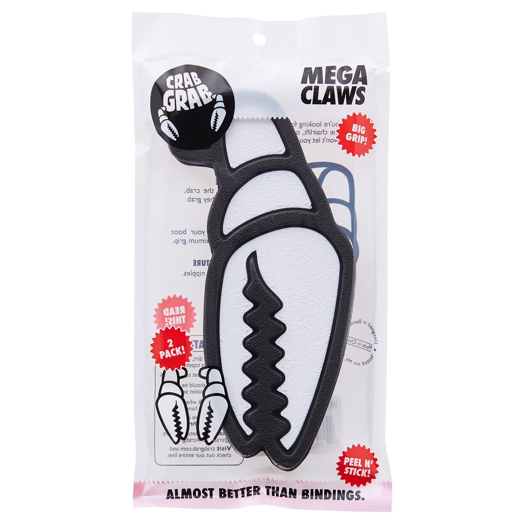 Crab Grab Mega Claw Snowboard Traction Stomp Pad Black/White - 2 Pack
