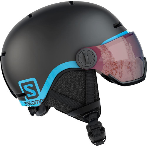 Salomon Grom Visor Junior Ski + Snowboard Helmet Black - Universal Lens