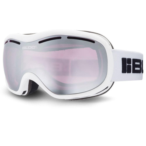 Bloc Drift Womens Goggles Matt White - Light Purple Mirror Silver Lens