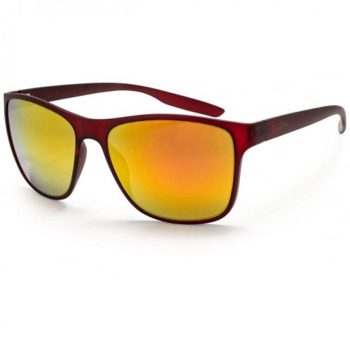 Bloc Cruise Sunglasses Black / Red Temples - Polarised Red Mirror Lens