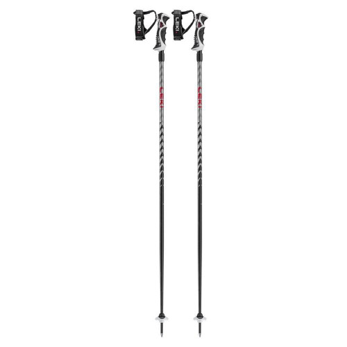 Leki Hot Shot S Hip-Flask Ski Poles Black/Anodized Grey/Bright Red
