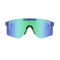 Pit Viper The Leonardo Polarized Double Wide Sunglasses Blue/Green Splatter - Polarized Blue Revo Mirror