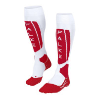 Falke SK5 Silk Mens Ski Socks White/Red