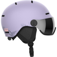 Salomon Orka Visor Kids Ski + Snowboard Helmet Evening Haze - Universal Flash Silver