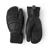 Hestra Fall Line Leather 3 Finger Mitts Black